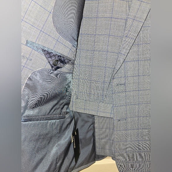 Men's Blue Windowpane suit - Picture 8 of 9